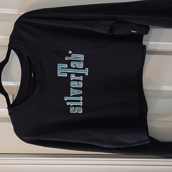 LEVI'S BRAND WOMENS JUNIOR BLACK "SILVERTAB" SIGNATURE LONG SLEEVE SHIRT MEDIUM - Picture 1 of 16